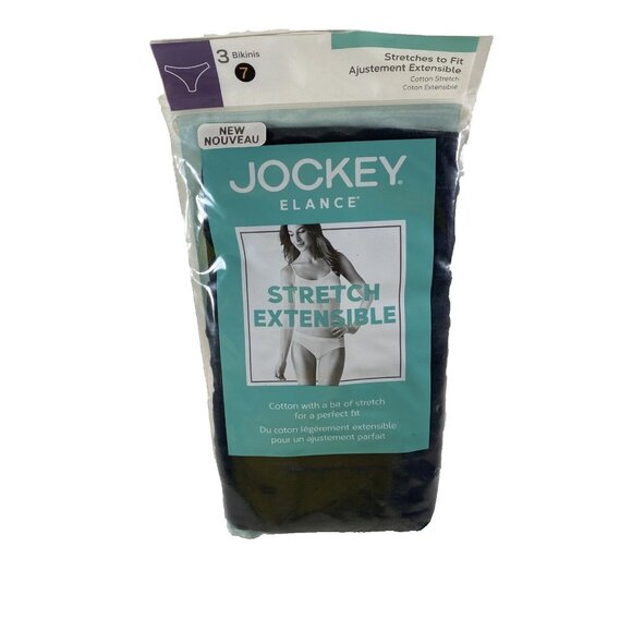 Jockey Elance Bikini Style Underwear 3 Pairs Size 7 Everyday Comfort New - Picture 2 of 7